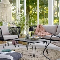 Bloomingville Mundo Coffee Table Concrete, 60x90 Cm -Maze Furni Shop bloomingville mundo coffee table concrete 60x90 cm 3