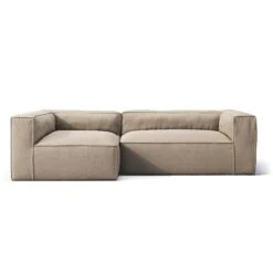 Grand 3 Seater Sofa Divan Left Outdoor, Heather Grey