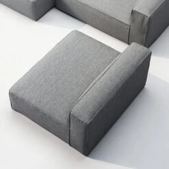 Grand 3 Seater Sofa Divan Left With Armchair Outdoor, Charchoal Chiné -Maze Furni Shop decotique grand 3 seater sofa divan left with armchair outdoor 14