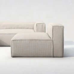 Grand 3 Seater Sofa Divan Left With Armchair Outdoor, Linen Chalk -Maze Furni Shop decotique grand 3 seater sofa divan left with armchair outdoor 3