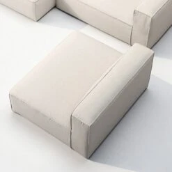 Grand 3 Seater Sofa Divan Left With Armchair Outdoor, Linen Chalk -Maze Furni Shop decotique grand 3 seater sofa divan left with armchair outdoor 4