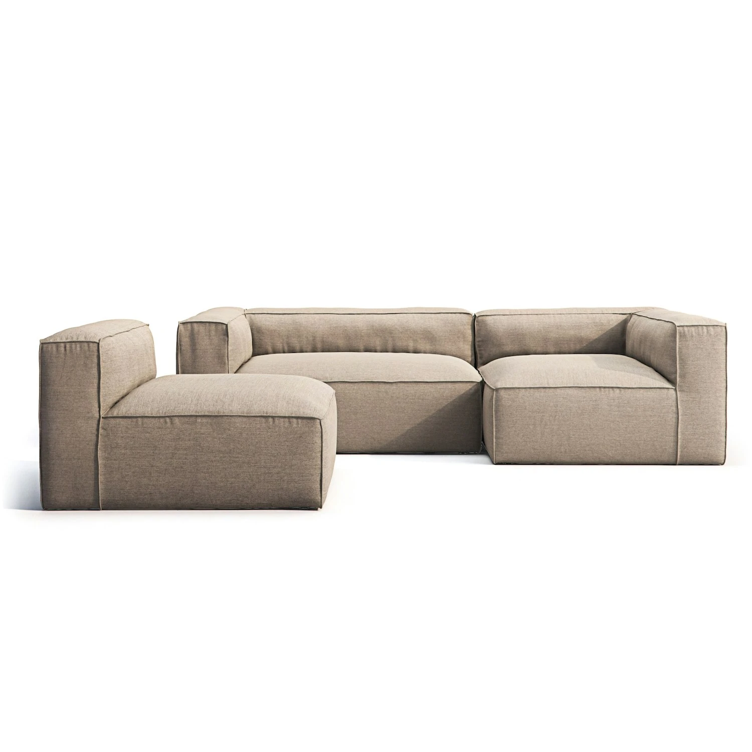 Grand 3 Seater Sofa Divan Right With Armchair Outdoor, Heather Grey 1 Grand 3 Seater Sofa Divan Right With Armchair Outdoor, Heather Grey