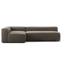 Grand 3 Seater Sofa Lounge Left, Mole Brown