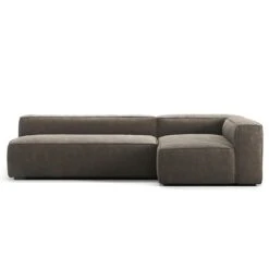 Grand 3 Seater Sofa Lounge Right, Mole Brown