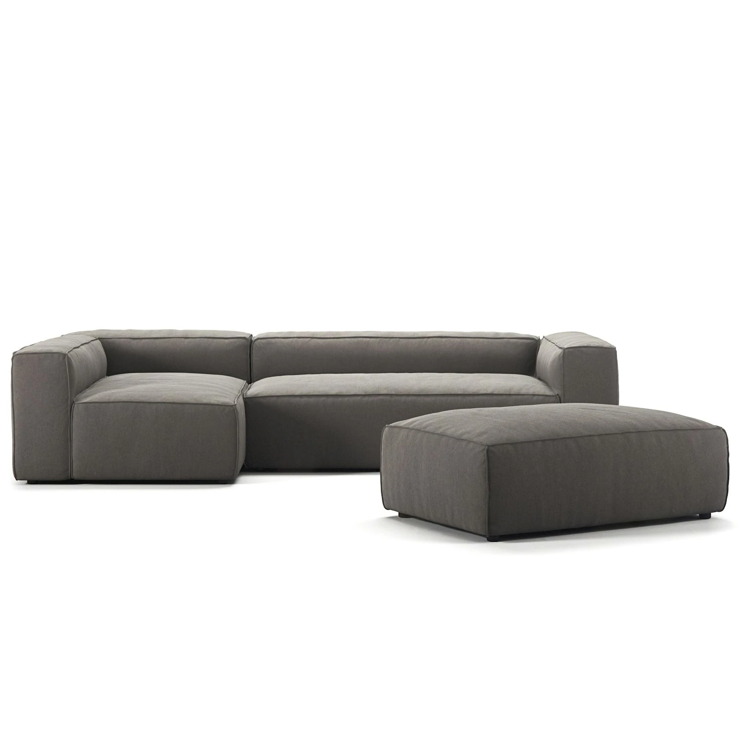 Grand 4 Seater Sofa Divan Left Open End Piece With Footstool, Hunter Brown 1 Grand 4 Seater Sofa Divan Left Open End Piece With Footstool, Hunter Brown