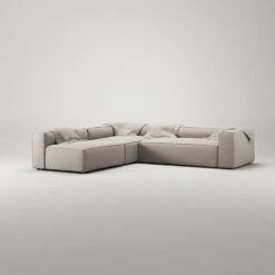 Grand 4 Seater Sofa Divan Left With Armchair, Sandshell Beige -Maze Furni Shop decotique grand 4 seater sofa divan left with armchair 41