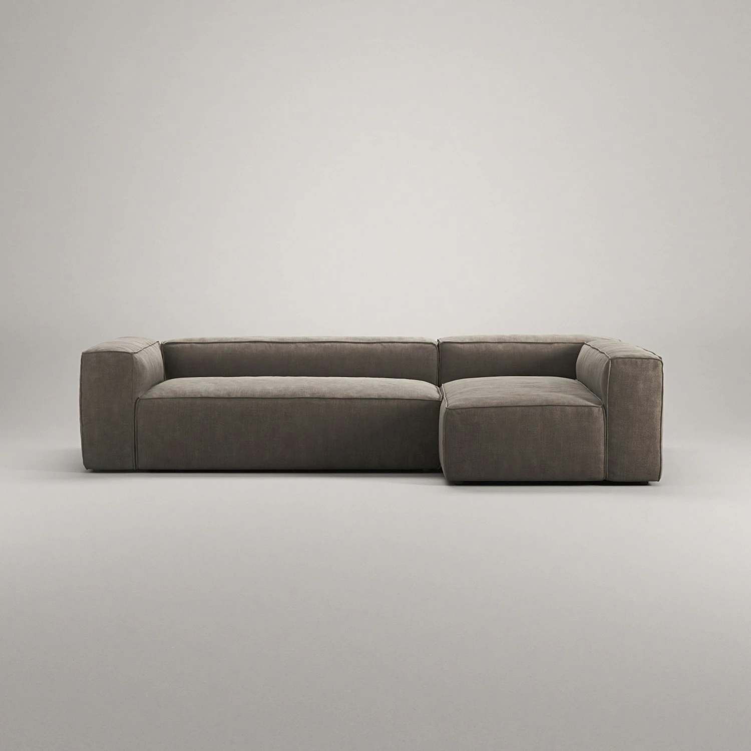 Grand 4 Seater Sofa Divan Right, Mole Brown 2 Grand 4 Seater Sofa Divan Right, Mole Brown - Image 2