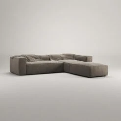 Grand 4 Seater Sofa Divan Right Open End Piece With Footstool, Mole Brown -Maze Furni Shop decotique grand 4 seater sofa divan right open end piece with footstool 11