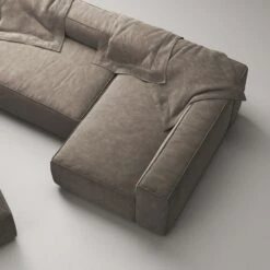 Grand 4 Seater Sofa Divan Right Open End Piece With Footstool, Mole Brown -Maze Furni Shop decotique grand 4 seater sofa divan right open end piece with footstool 13