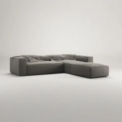 Grand 4 Seater Sofa Divan Right Open End Piece With Footstool, Hunter Brown -Maze Furni Shop decotique grand 4 seater sofa divan right open end piece with footstool 27