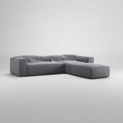 Grand 4 Seater Sofa Divan Right Open End Piece With Footstool, Zinc Grey -Maze Furni Shop decotique grand 4 seater sofa divan right open end piece with footstool 3