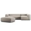 Grand 4 Seater Sofa Divan Right Open End Piece With Footstool, Sandshell Beige