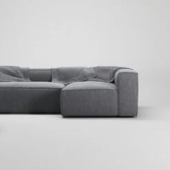 Grand 4 Seater Sofa Divan Right Open End Piece With Footstool, Zinc Grey -Maze Furni Shop decotique grand 4 seater sofa divan right open end piece with footstool 4