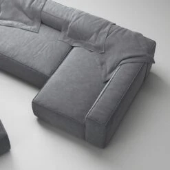 Grand 4 Seater Sofa Divan Right Open End Piece With Footstool, Zinc Grey -Maze Furni Shop decotique grand 4 seater sofa divan right open end piece with footstool 5