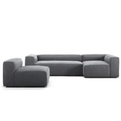 Grand 4 Seater Sofa Divan Right With Armchair, Zinc Grey