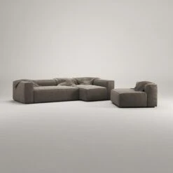 Grand 4 Seater Sofa Divan Right With Armchair, Mole Brown -Maze Furni Shop decotique grand 4 seater sofa divan right with armchair 13