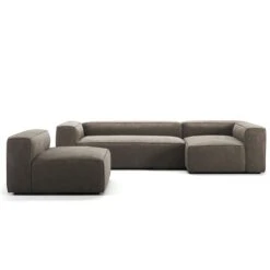 Grand 4 Seater Sofa Divan Right With Armchair, Mole Brown