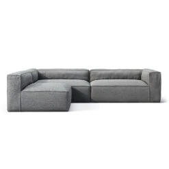 Grand 4 Seater Sofa Open End Reversible Outdoor, Charchoal Chiné