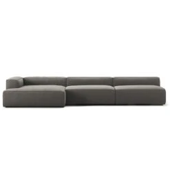 Grand Lounge Sofa 5-Seater Chaise Longue Left, Hunter Brown