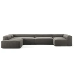 Grand 5 Seater Sofa, Open End Left Divan Right, Hunter Brown