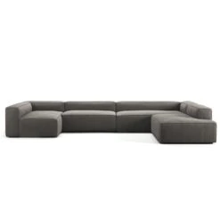 Grand 5 Seater Sofa, Open End Right Divan Left, Hunter Brown
