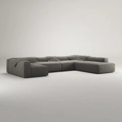 Grand 5 Seater Sofa, Open End Right Divan Left, Hunter Brown -Maze Furni Shop decotique grand 5 seater sofa divan right 19