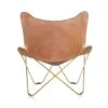 Le Bat Armchair, Brass/Cognac