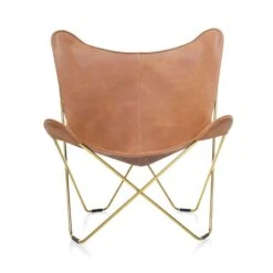 Le Bat Armchair, Brass/Cognac
