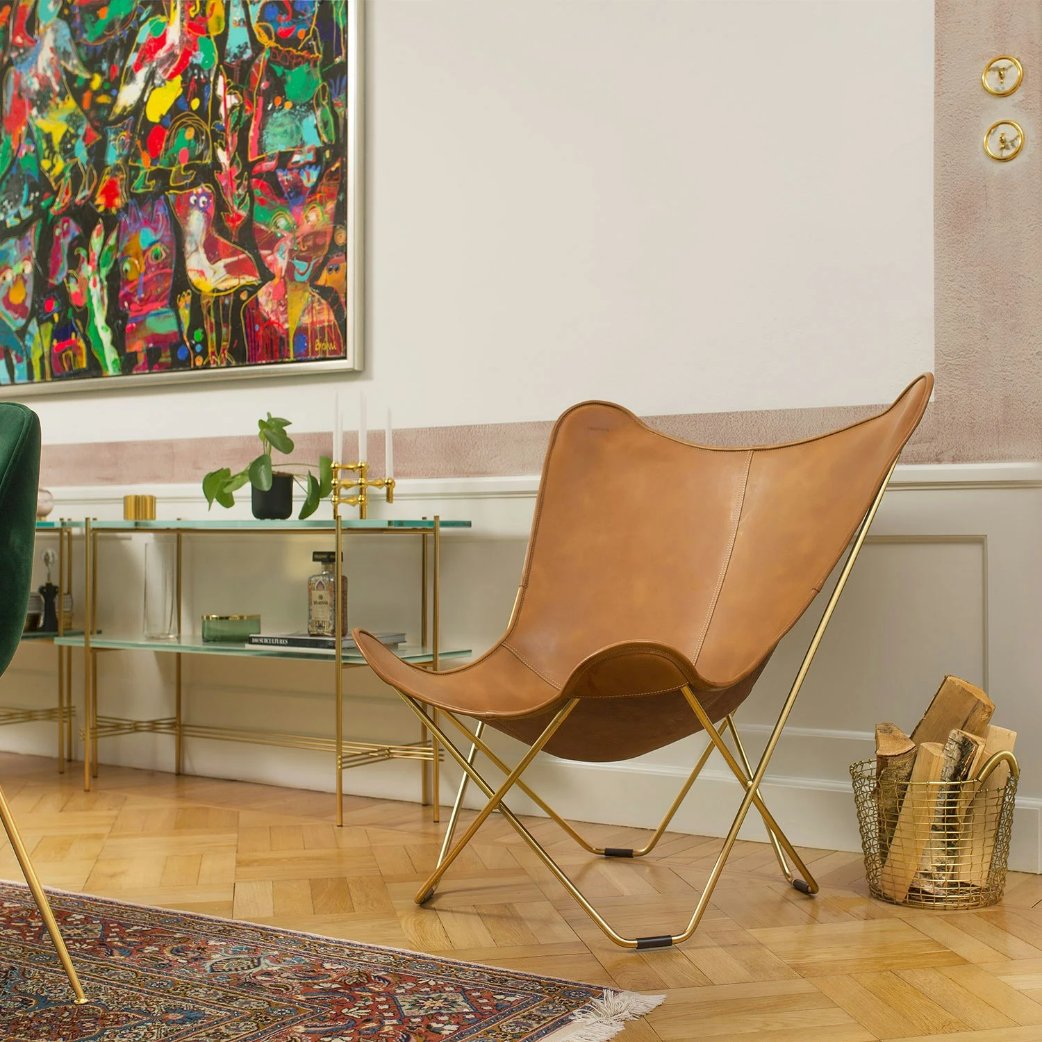 Le Bat Armchair, Brass/Cognac 2 Le Bat Armchair, Brass/Cognac - Image 2