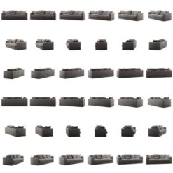 Le Grand Air Sofa 3-Seater Cotton, Grey -Maze Furni Shop decotique le grand air 3 seater sofa cotton 12