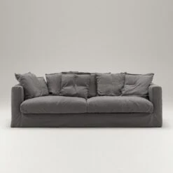 Le Grand Air Sofa 3-Seater Cotton, Grey -Maze Furni Shop decotique le grand air 3 seater sofa cotton 13