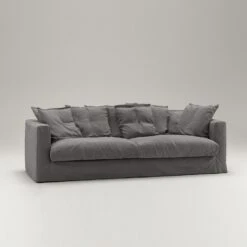 Le Grand Air Sofa 3-Seater Cotton, Grey -Maze Furni Shop decotique le grand air 3 seater sofa cotton 14