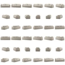 Le Grand Air Sofa 3-Seater Cotton, Beige -Maze Furni Shop decotique le grand air 3 seater sofa cotton 21