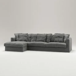 Le Grand Air Divan Left Linen, Carbon Dust -Maze Furni Shop decotique le grand air divan left linen 3