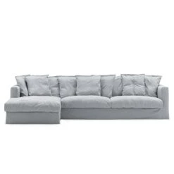 Le Grand Air Divan Left Linen, Nordic Sky