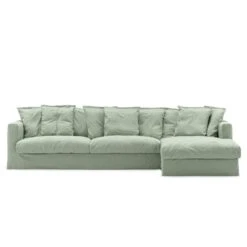 Le Grand Air Divan Right Linen, Green Pear