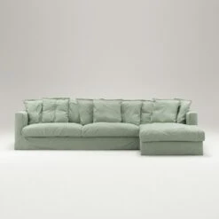 Le Grand Air Divan Right Linen, Green Pear -Maze Furni Shop decotique le grand air divan right linen 12