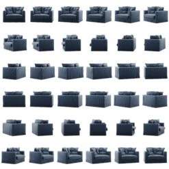 Le Grand Air Love Seat Cotton, Dark Blue 10 Le Grand Air Love Seat Cotton, Dark Blue -Maze Furni Shop decotique le grand air love seat cotton 23