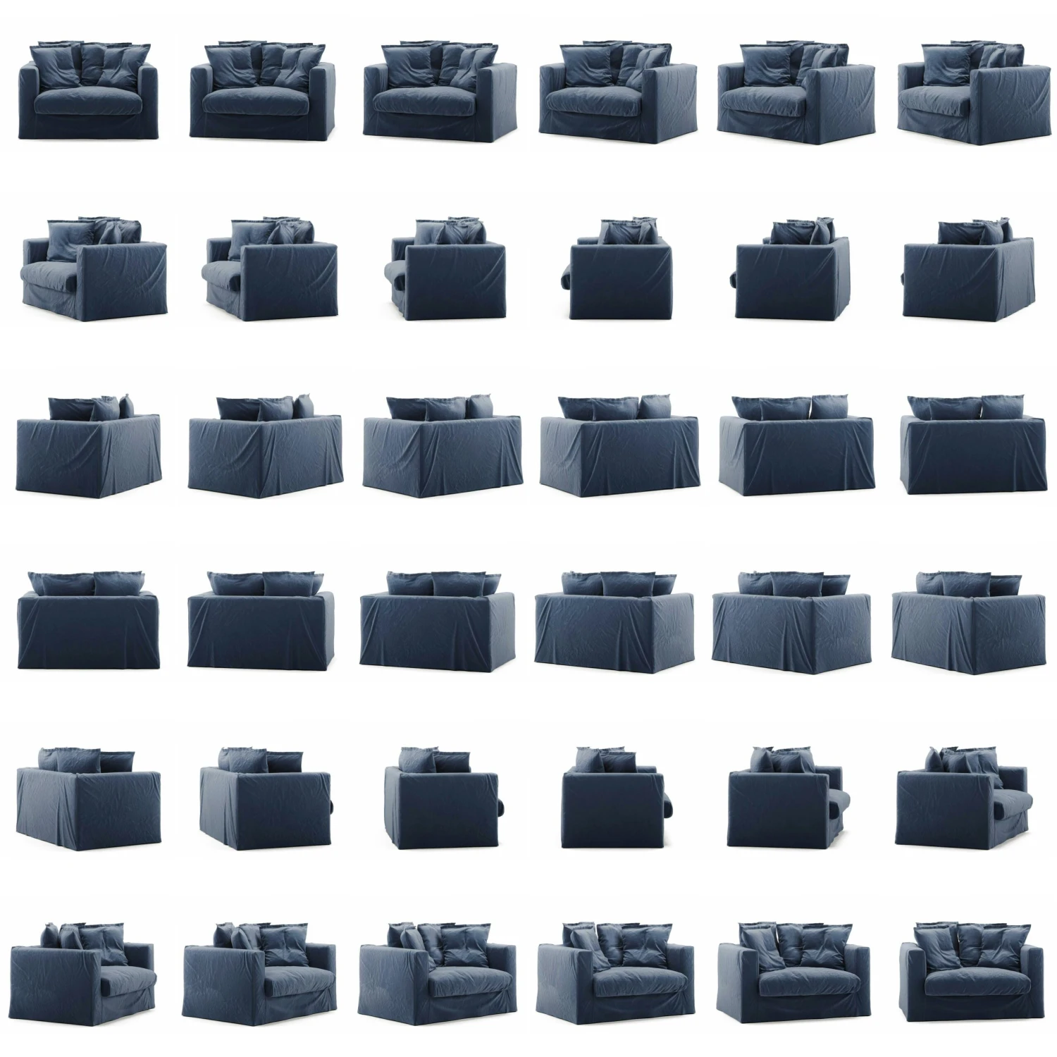 Le Grand Air Love Seat Cotton, Dark Blue 5 Le Grand Air Love Seat Cotton, Dark Blue - Image 5