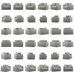 Le Grand Air Love Seat Cotton, Light Grey -Maze Furni Shop decotique le grand air loveseat cotton 22