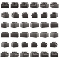 Le Grand Air Love Seat Cotton, Grey -Maze Furni Shop decotique le grand air loveseat cotton 6