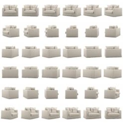 Le Grand Air Loveseat Linen, Natural Blonde -Maze Furni Shop decotique le grand air loveseat linen 12