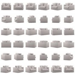 Le Grand Air Loveseat Linen, Misty Grey -Maze Furni Shop decotique le grand air loveseat linen 20