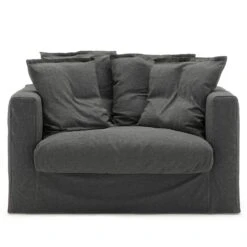 Le Grand Air Loveseat Linen, Carbon Dust