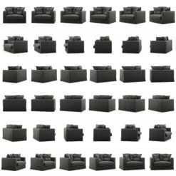 Le Grand Air Loveseat Linen, Carbon Dust -Maze Furni Shop decotique le grand air loveseat linen 24