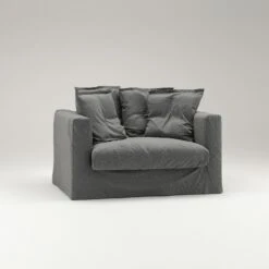 Le Grand Air Loveseat Linen, Carbon Dust -Maze Furni Shop decotique le grand air loveseat linen 26