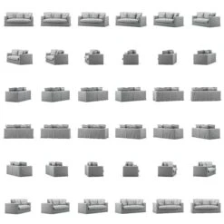 Le Grand Air Sofa 2-Seater Cotton, Light Grey -Maze Furni Shop decotique le grand air sofa 2 seater cotton 19