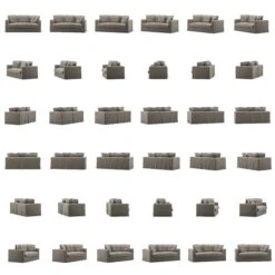 Le Grand Air Sofa 2-Seater Linen, Smokey Granite -Maze Furni Shop decotique le grand air sofa 2 seater linen 10