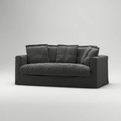 Le Grand Air Sofa 2-Seater Linen, Carbon Dust -Maze Furni Shop decotique le grand air sofa 2 seater linen 15