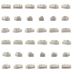 Le Grand Air Sofa 2-Seater Linen, Natural Blonde -Maze Furni Shop decotique le grand air sofa 2 seater linen 6